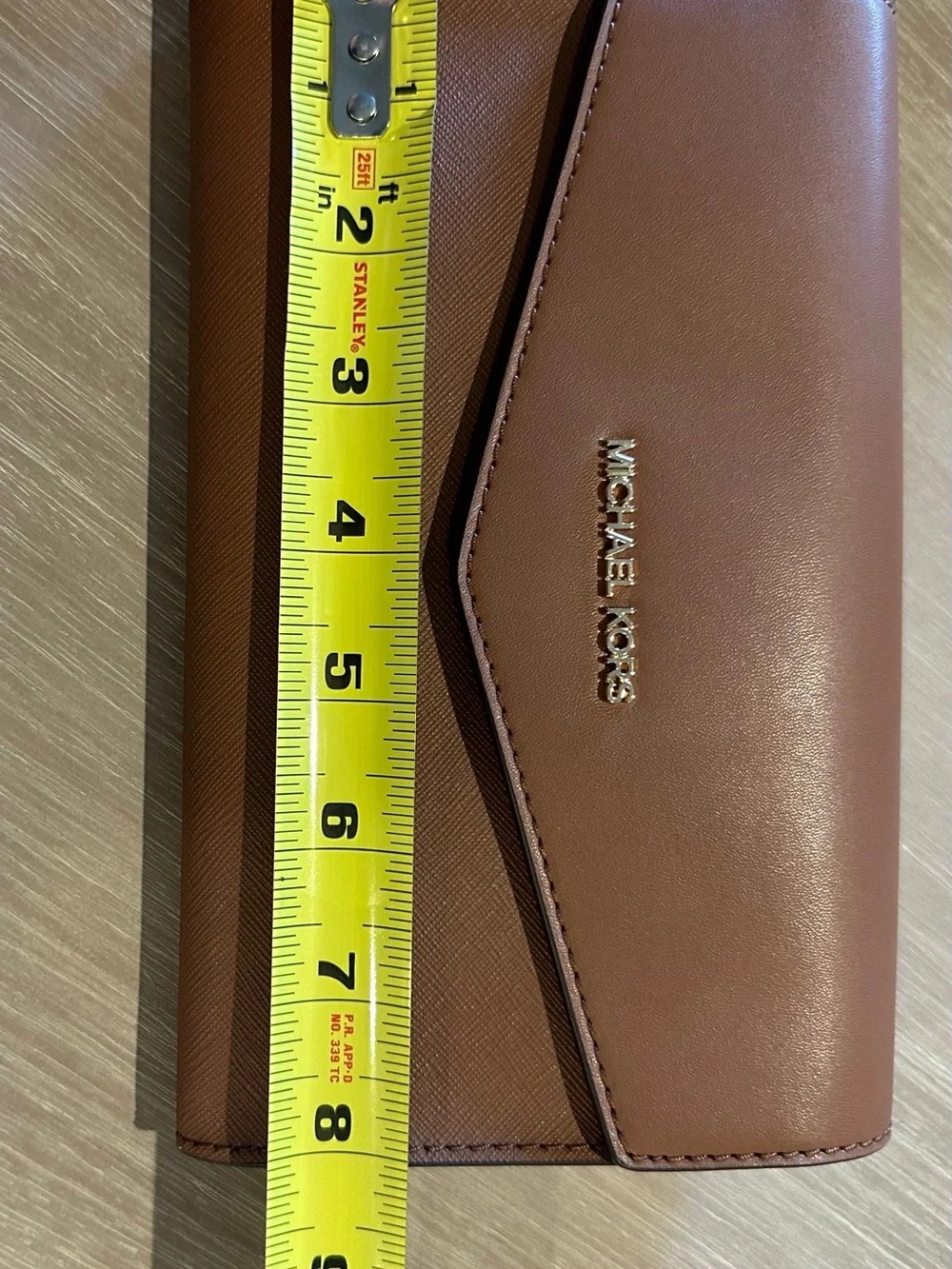 Michael Kors Saffiano Leather Small Crossbody Bag Luggage Brown NWOT